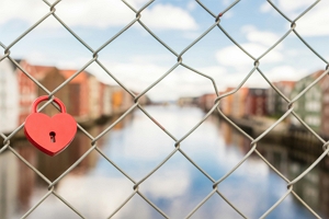 padlock on fence